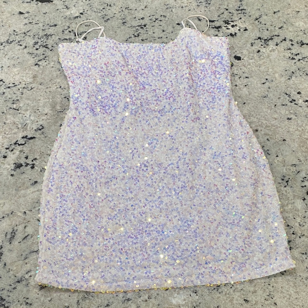 Sequin Mini Dress with Spaghetti Straps